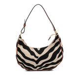 Zebra Print Canvas Ava Shoulder Bag