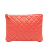 Medium Quilted Lambskin O Case Clutch