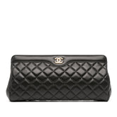 CC Quilted Lambskin Frame Clutch