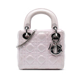Mini Metallic Lambskin Cannage Lady Dior