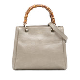 Small Calfskin Bamboo Shopper Satchel
