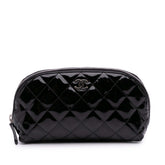 CC Quilted Patent Cosmetic Pouch