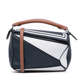 Mini Tricolor Calfskin Sailor Puzzle Satchel