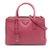 Small Saffiano Lux Galleria Double Zip Satchel