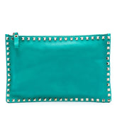 Leather Rockstud Clutch