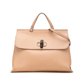 Large Leather Bamboo Daily Satchel