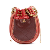 CC Quilted Calfskin Drawstring Bucket Bag