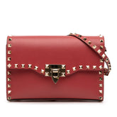 Small Leather Rockstud Flap Crossbody