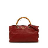 Medium Calfskin Bamboo Shopper Satchel