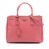 Medium Saffiano Lux Galleria Double Zip Satchel