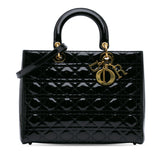 Large Patent Cannage Lady Dior