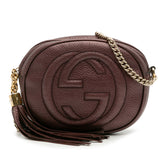 Mini Metallic Pebbled Calfskin Soho Chain Crossbody