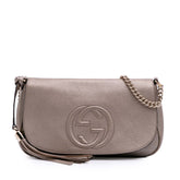 Medium Metallic Leather Soho Chain Flap Crossbody