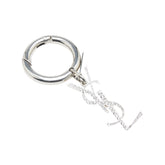Silver Plated Rhinestones Logo Keychain