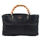 Medium Calfskin Bamboo Shopper Satchel