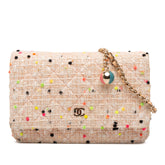 Quilted Tweed Candy Cotton and Beach Ball Wallet On Chain