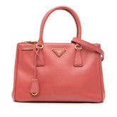 Small Saffiano Lux Galleria Double Zip Satchel