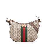 Small GG Supreme Web Ophidia Half Moon Crossbody