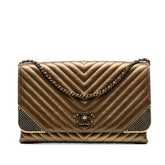 Calfskin Chevron Rock The Corner Flap