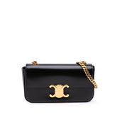 Shiny Calfskin Claude Chain Shoulder Bag