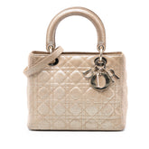 Medium Iridescent Lambskin Cannage Lady Dior