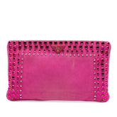 Canvas Canapa Studded Vernice Clutch