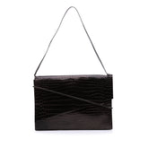 Croc Embossed Leather Broadway Envelope Shoulder Bag