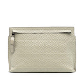 Embossed Leather Anagram Repeat T Clutch