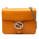 Small Polished Calfskin Interlocking G Dollar Crossbody