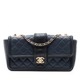 Large Bicolor Quilted Lambskin Elegant CC Flap