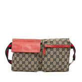 GG Canvas Web Double Pocket Belt Bag