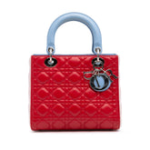 Medium Tricolor Lambskin Cannage Lady Dior