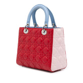 Medium Tricolor Lambskin Cannage Lady Dior