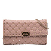 Quilted Nappa Rockstud Spike Wallet On Chain