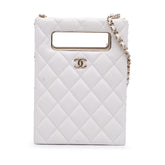Mini Quilted Caviar Cut Out Evening Tote