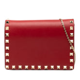 Leather Rockstud Chain Pouch