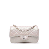 Mini Rectangular Classic Iridescent Lambskin Single Flap