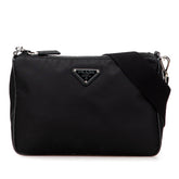 Saffiano Trimmed Re Nylon Zip Top Crossbody