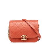 Mini CC Quilted Caviar Messenger Single Flap