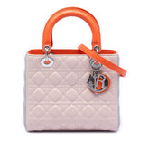 Medium Tricolor Lambskin Cannage Lady Dior
