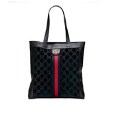 Large GG Velvet Web Ophidia Tote