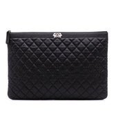 Large Quilted Caviar Boy O Case Clutch