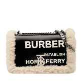 Small Shearling Trimmed Coated Canvas Lola Crossbody