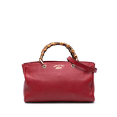 Medium Calfskin Bamboo Shopper Satchel