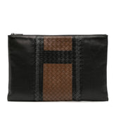 Intrecciato Trimmed Leather Clutch