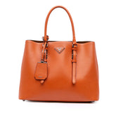 Medium Saffiano Cuir Double Satchel