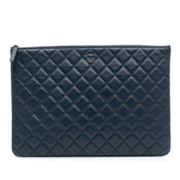 Large Quilted Lambskin O Case Clutch