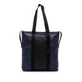 Bicolor Leather Intrecciato Tote
