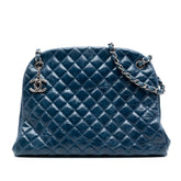 Large Quilted Crackled Patent Just Mademoiselle Bowling Bag