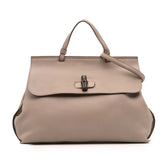 Large Leather Bamboo Daily Satchel